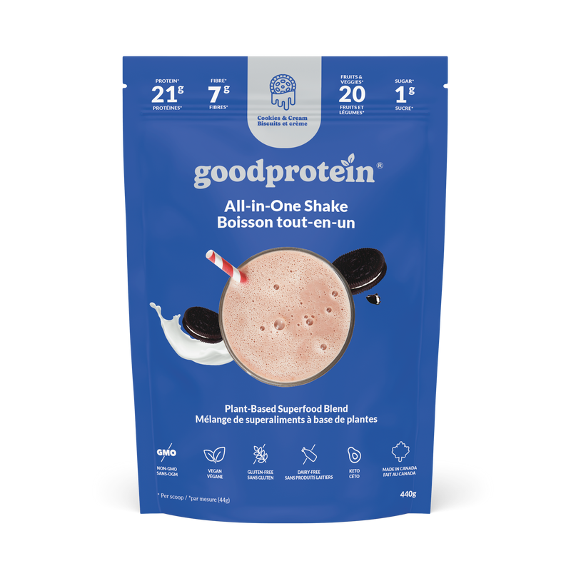 Good Protein All-In-One Shake Plant-Based Superfood Blend Cookies & Cream 440g