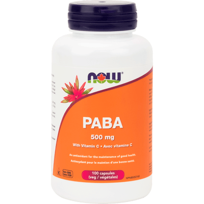 NOW PABA 500 mg with Vitamin C 100 Capsules