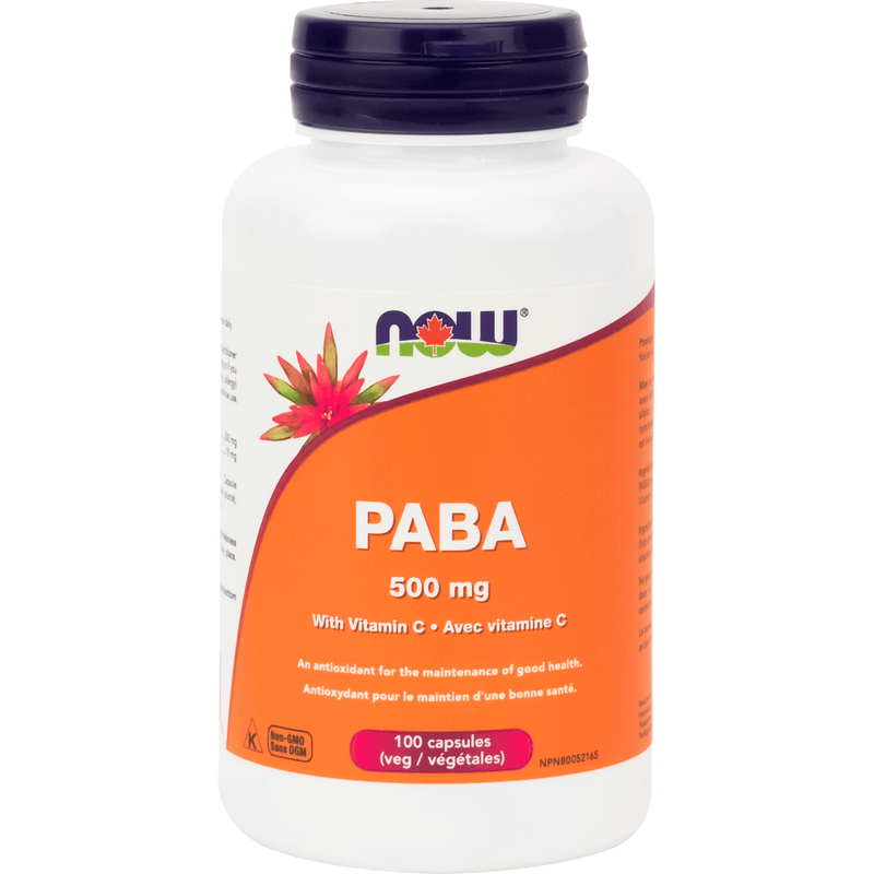 NOW PABA 500 mg with Vitamin C 100 Capsules