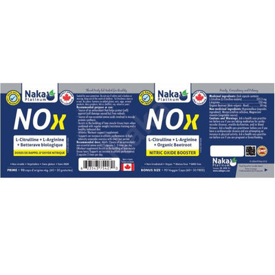 Naka Platinum NOx Nitric Oxide Booster 90 vcaps