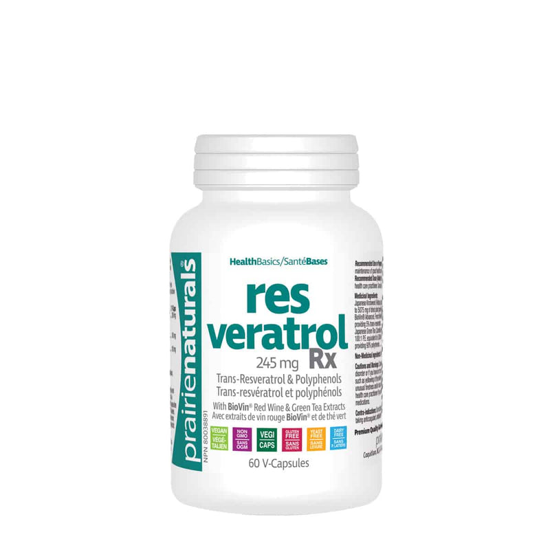 Prairie Naturals Resveratrol Rx 265mg 60 vcaps