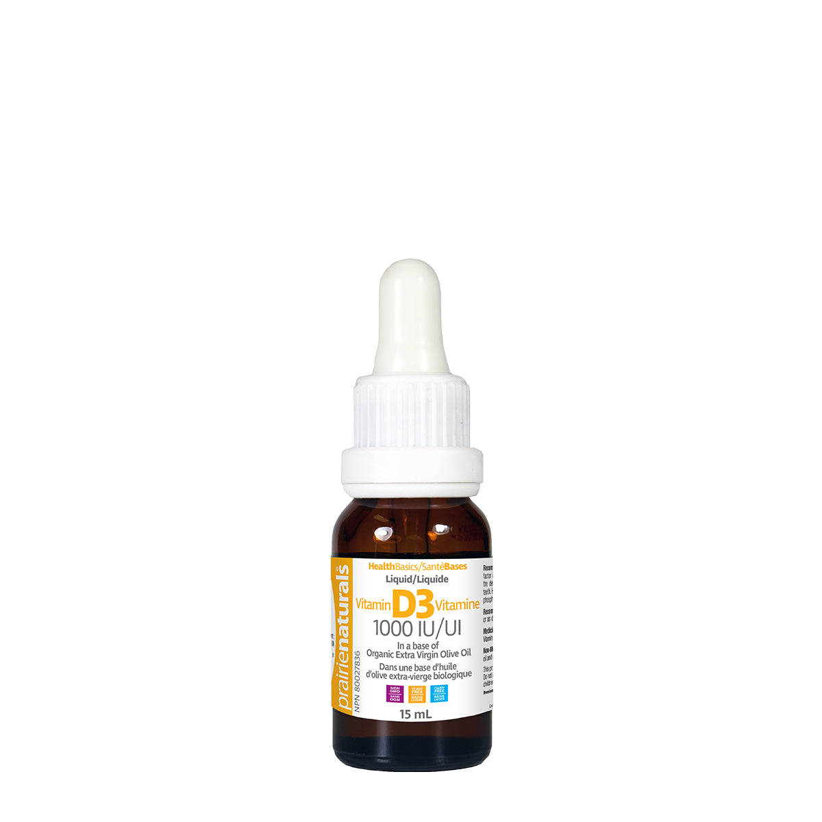 Prairie Naturals Liquid Vitamin D3 1000IU 15ml Pure Nature Nutrition