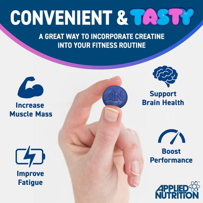 Applied Nutrition Creatine Monohydrate Gummies 80 Count - Blue Raspberry Flavour
