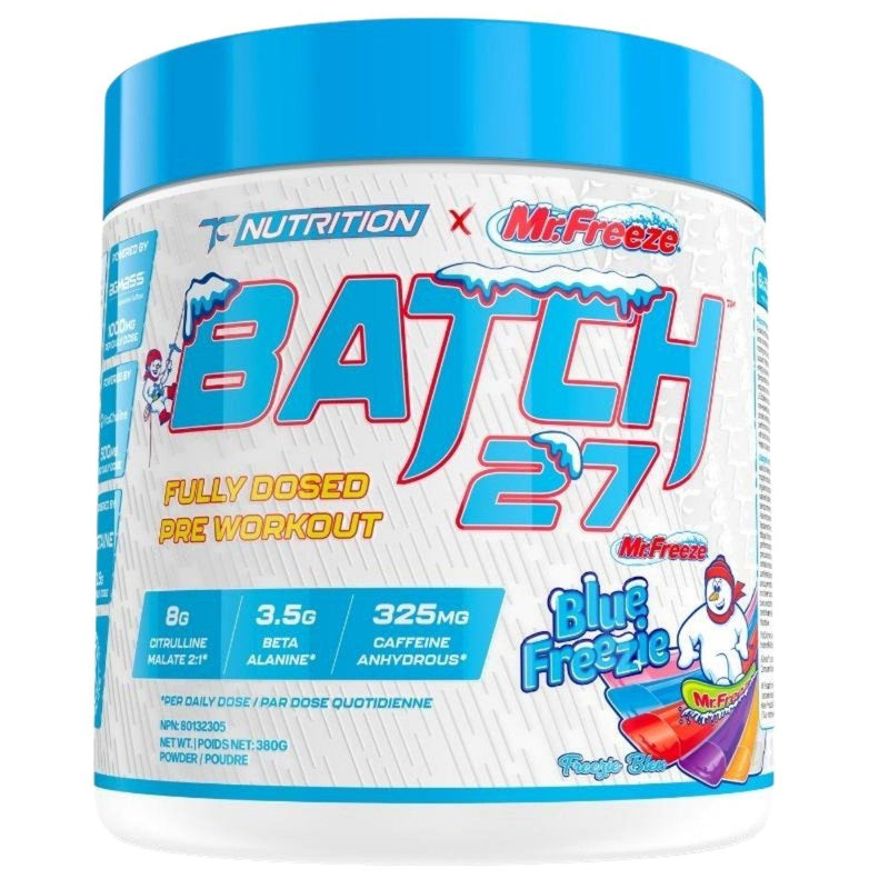 TC Nutrition Batch 27 Pre-Workout Powder Limited Edition Mr. Freeze Blue Freezie 40 Servings 380g