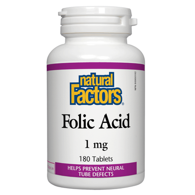 Natural Factors Folic Acid 1mg – 180 tablets