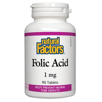 Natural Factors Folic Acid 1mg – 180 tablets