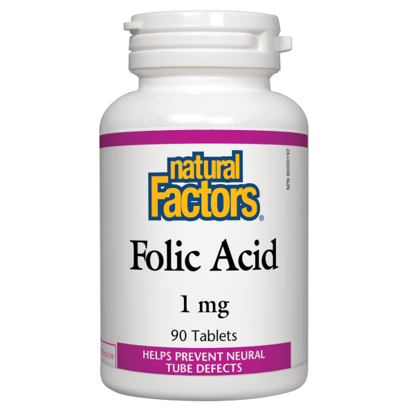 Natural Factors Folic Acid 1mg – 180 tablets