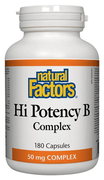 Natural Factors Hi Potency B Complex Capsules - 180 Capsules