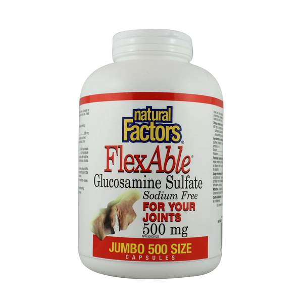 Natural Factors FlexAble Glucosamine Sulphate 500mg Sodium Free - 500caps