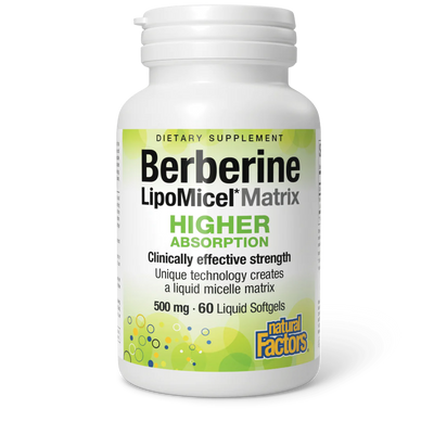 Natural Factors Berberine LipoMicel Matrix 500 mg 60 Softgels