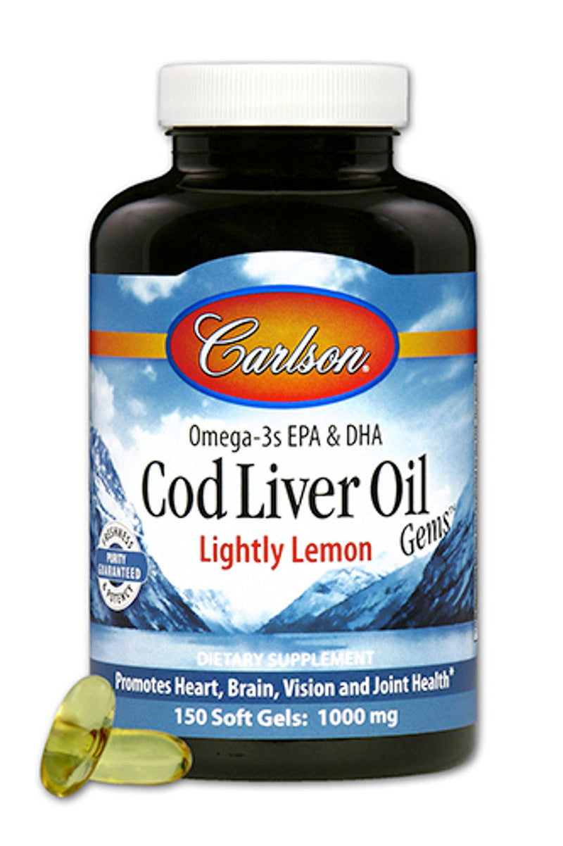 Carlson Cod Liver Oil 1000mg Soft Gels Lightly Lemon – 300 Softgels