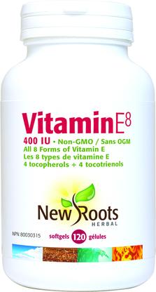 New Roots VITAMIN E8 400 I.U. NON GMO – 120 Softgels