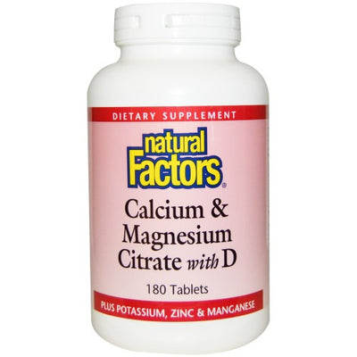 NATURAL FACTORS CALCIUM & MAGNESIUM CITRATE WITH D3 TABS - 180 tab