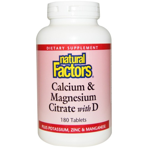 NATURAL FACTORS CALCIUM & MAGNESIUM CITRATE WITH D3 TABS - 180 tab