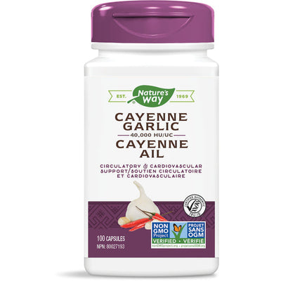 Nature's Way Cayenne-Garlic, 40,000 HU / 100 capsules