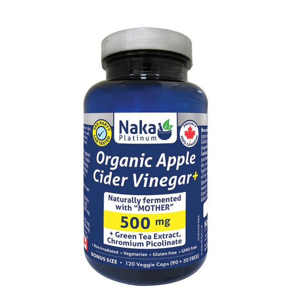 Naka Platinum Organic Apple Cider Vinegar+ 500mg 120 vcaps