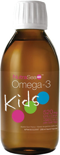 NutraSea Kids Omega-3 + Vitamin D Bubble Gum Flavour – 500ml