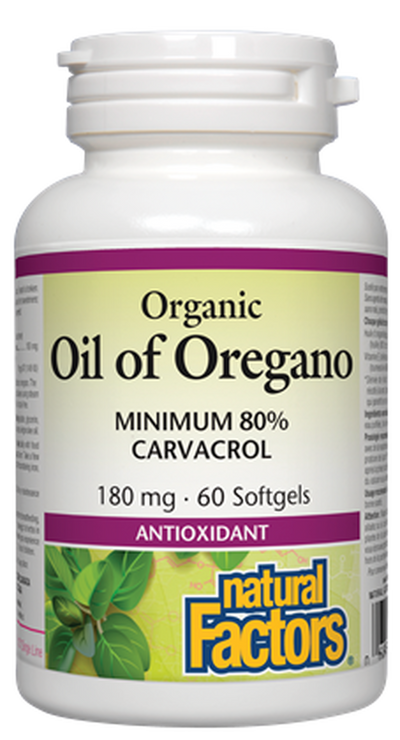 Natural Factors Organic Oil of Oregano Softgels – 60 Softgels