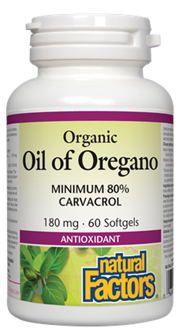 Natural Factors Organic Oil of Oregano Softgels – 60 Softgels
