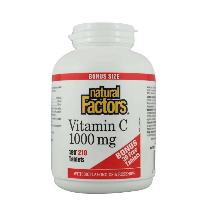 Natural Factors Vitamin C 1000mg Bonus 210 Capsules