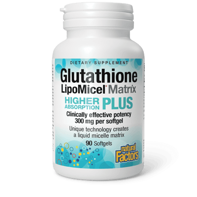 Natural Factors Glutathione LipoMicel Matrix 300mg Softgels – 90 Softgels