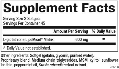 Natural Factors Glutathione LipoMicel Matrix 300mg Softgels – 90 Softgels