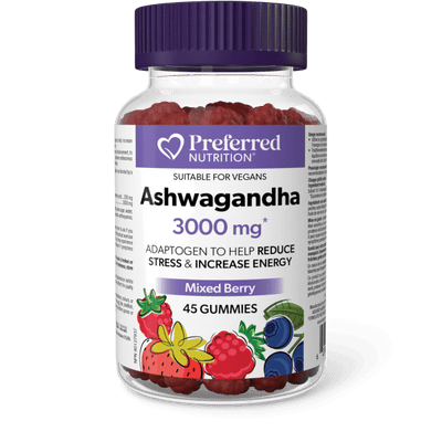 Preferred Nutrition Ashwagandha 3000mg (Mixed Berry) 45 Gummies