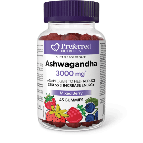 Preferred Nutrition Ashwagandha 3000mg (Mixed Berry) 45 Gummies