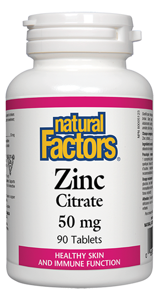 Natural Factors Zinc Citrate 50mg - 180 Tablets