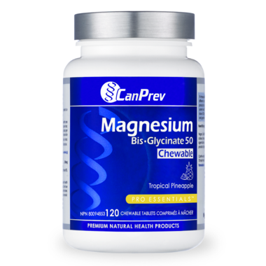 CanPrev Magnesium Bis-Glycinate 50mg Chewable Tropical Pineapple 120 Chewable Tablets