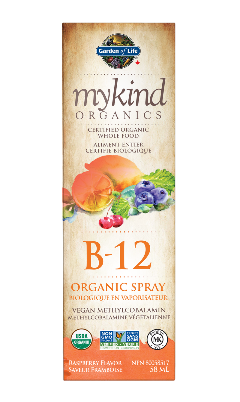 Garden of Life MyKind Organics Vitamin B-12 Organic Raspberry Spray 58ml