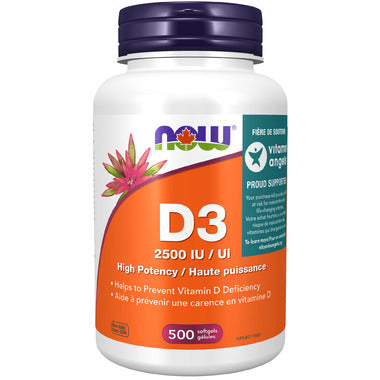 NOW Vitamin D-3 2500 IU 500 Softgels
