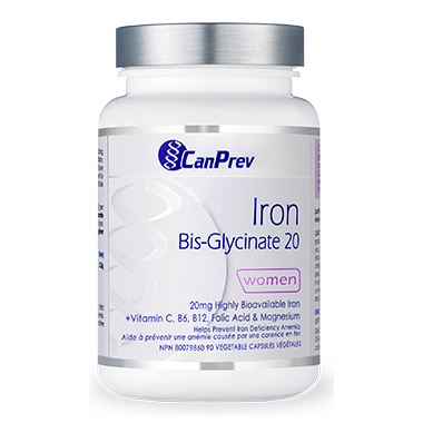CanPrev Iron Bis-Glycinate 20 Women 20 mg 90 Veg Capsules