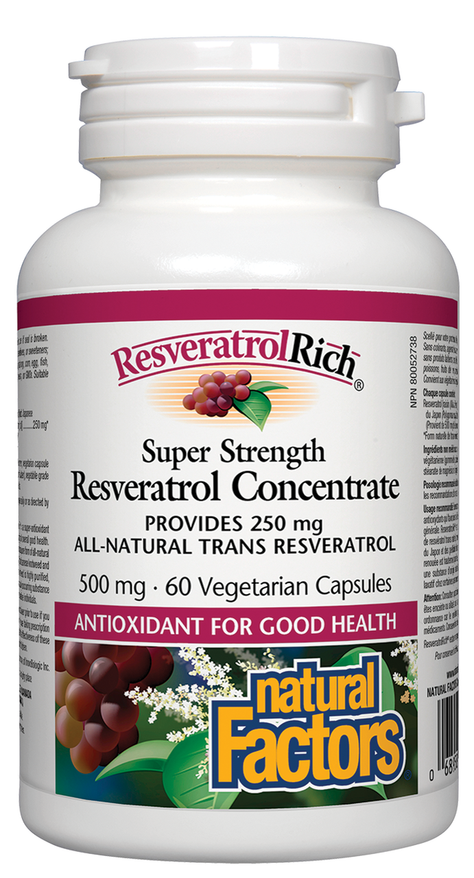 Natural Factors ResveratrolRich Super Strength 500mg