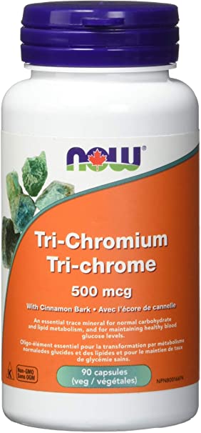 NOW Tri-Chromium 500 mcg with Cinnamon Bark Veg Capsules