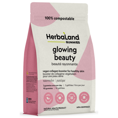 Herbaland Vegan Glowing Beauty Collagen Gummies For Adults 90&