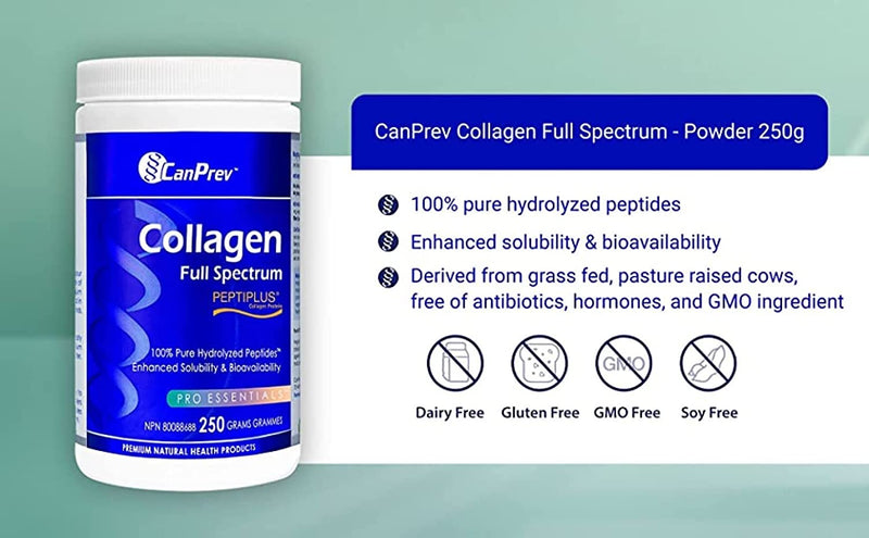 CanPrev Collagen Full Spectrum Peptiplus 100% Pure Hydrolyzed Powder