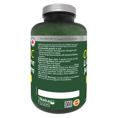 Naka Organic Lion's Mane 75 Capsules