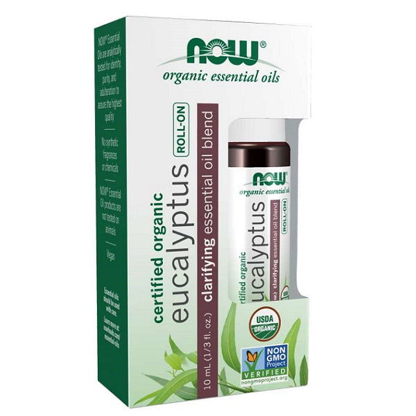 NOW Eucalyptus Essential Oil Blend, Organic Roll-On 10ml