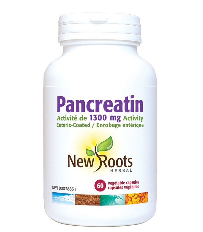 New Roots Pancreatin 1300mg 60 Capsules