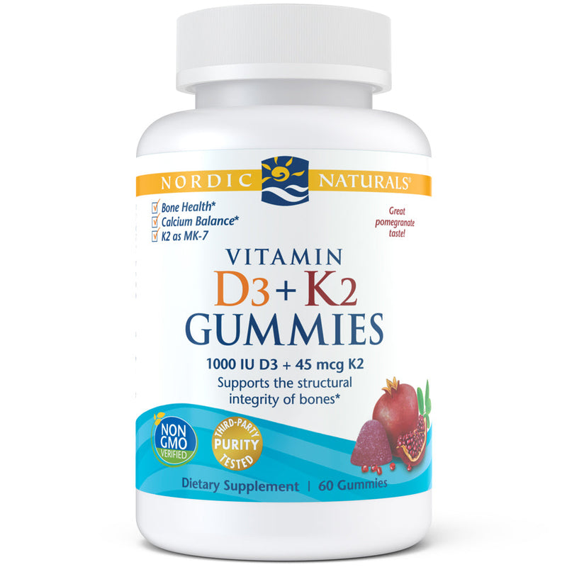 NORDIC NATURALS VITAMIN D3 + K2 60 GUMMIES