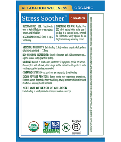 Traditional Medicinals Organic Stress Soother Cinnamon Tea 16 Bags