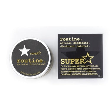 Routine Natural Deodorant SuperStar - Activated Charcoal, Magnesium, Prebiotics 58g