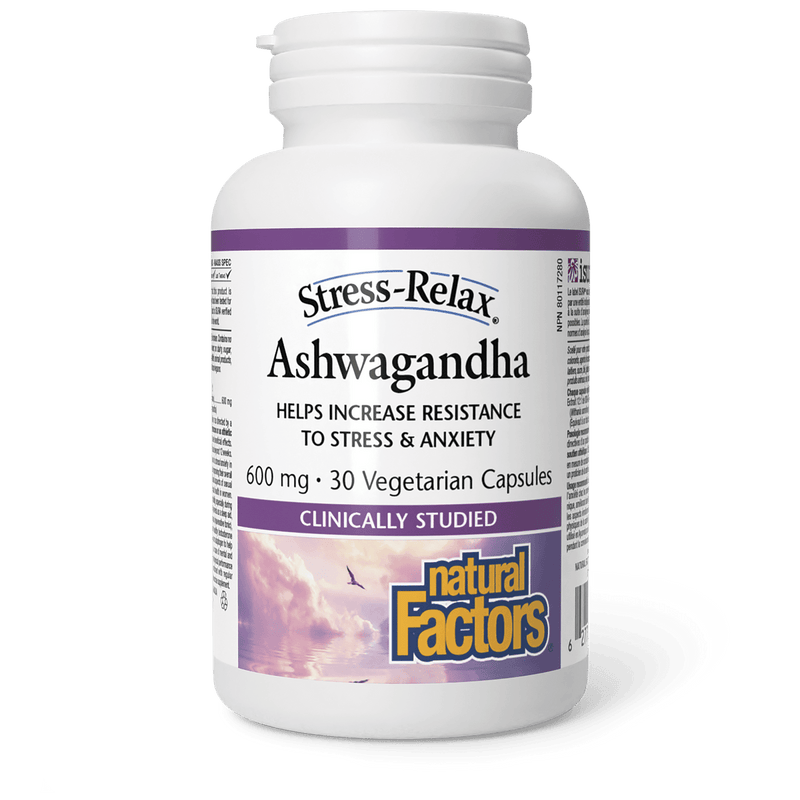 Natural Factors Ashwagandha 600 mg, Stress-Relax 30 Capsules