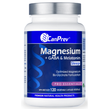 CanPrev Magnesium + GABA & Melatonin for Sleep 120 Vegetable Capsules