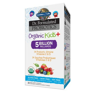 Garden of Life Dr. Formulated Probiotics Organic Kids+ Chewables Berry Cherry Flavour 30 Chewables