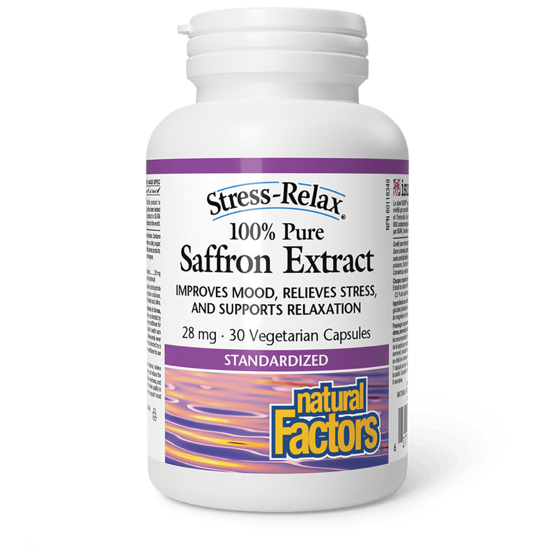 Natural Factors Saffron Extract 100% Pure 28 mg, Stress-Relax 30 Capsules
