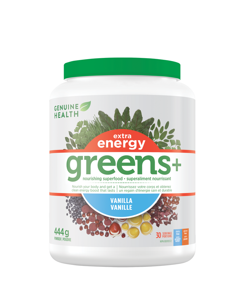 Genuine Health Greens+ Extra Energy Vanilla 444g