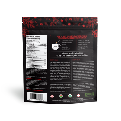 Organic Traditions Dirty Chai 5 Mushroom Blend Coffee 100g