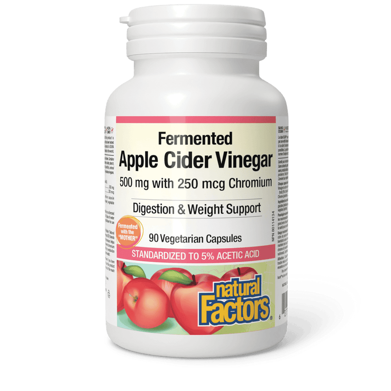 Natural Factors Fermented Apple Cider Vinegar with Chromium 90 Capsules